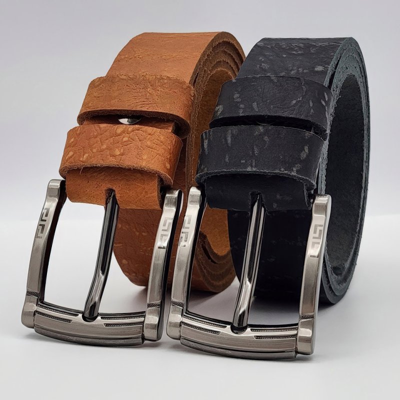 Dây nịt da bò thật cho nam bản thô DHM-140 | Đầu khoá kim nguyên khối thời trang | Bảo hành 12 tháng