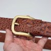 Thắt lưng nam da bò thật dập vân cá sấu DHM-288 | Đầu khoá kim màu đồng thời trang | Bảo hành 12 tháng