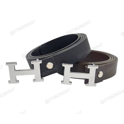 Thắt lưng cho bé trai DHM-336 | Đầu khoá búp chữ H trắng bản nhỏ 2.8cm | Bảo hành 12 tháng