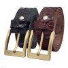 Thắt lưng nam da bò dập vân cá sấu DHM-508 | Đầu khoá kim mạ đồng kiểu vuông nam tính | Bảo hành 12 tháng