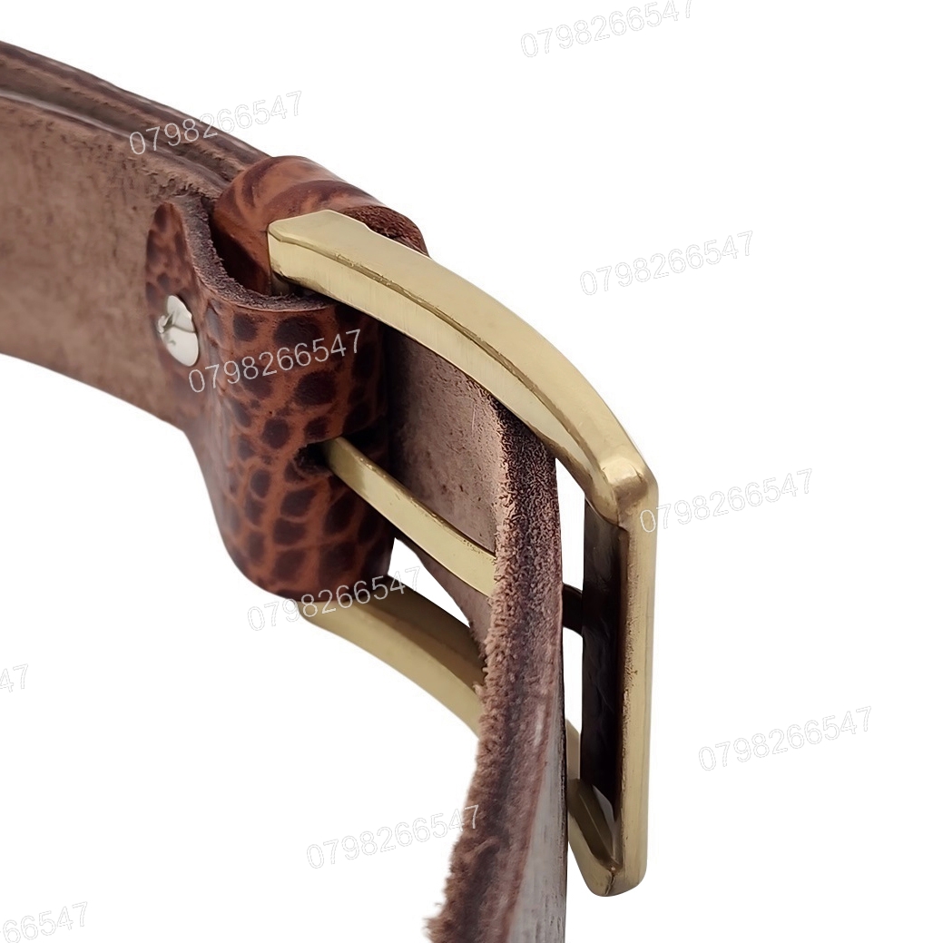 Thắt lưng nam da bò dập vân cá sấu DHM-508 | Đầu khoá kim mạ đồng kiểu vuông nam tính | Bảo hành 12 tháng - Ảnh 7