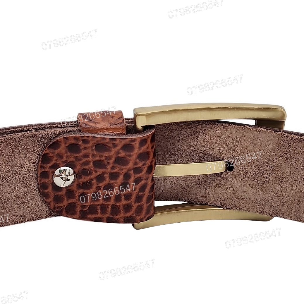Thắt lưng nam da bò dập vân cá sấu DHM-508 | Đầu khoá kim mạ đồng kiểu vuông nam tính | Bảo hành 12 tháng - Ảnh 8