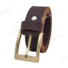 [130cm][Tặng đục] Dây nịt nam da bò sáp DHM-509 | Khoá kim kiểu vuông mạ đồng nam tính | Bảo hành 12 tháng