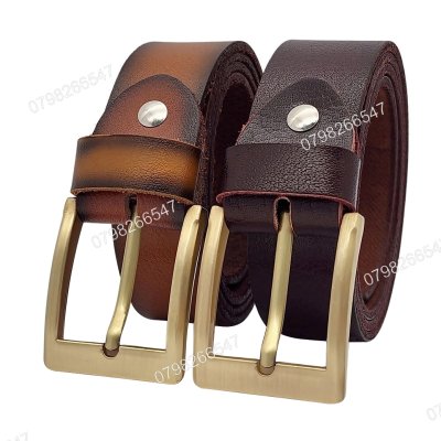 [120cm] Dây lưng da thật chấy biên DHM-512 | Đầu khoá kim màu vàng bản vuông thời trang | Bảo hành 12 tháng