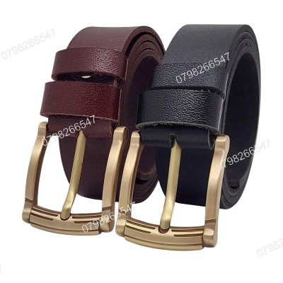 [130cm] Dây lưng da thật nguyên tấm DHM-515 | Đầu khoá kim mạ đồng kiểu tròn thời trang | Bảo hành 12 tháng