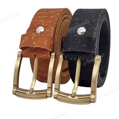 [130cm][Tặng đục] Thắt lưng da bò thô DHM-519 | Kiểu khoá kim mạ đồng thời trang | Bảo hành 12 tháng