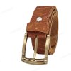 [130cm][Tặng đục] Thắt lưng da bò thô DHM-519 | Kiểu khoá kim mạ đồng thời trang | Bảo hành 12 tháng