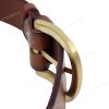[120cm][Tặng đục] Dây nịt da bò chấy biên DHM-521 | Mặt khoá kim đầu vàng mạ đồng thời trang | Bảo hành 12 tháng