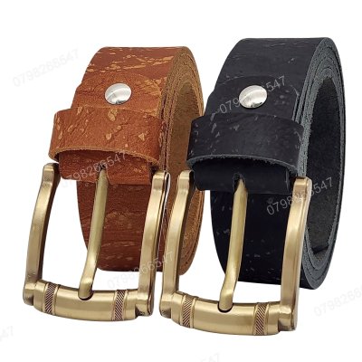 [130cm][Tặng đục] Thắt lưng nam da bò thô DHM-524 | Đầu khoá hợp kim mạ đồng nam tính | Bảo hành 12 tháng