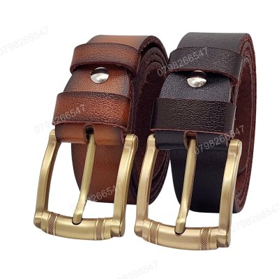 [120cm][Tặng đục] Dây nịt nam da bò cháy biên DHM-526 | Mặt khoá kim mạ vàng đồng thời trang | Bảo hành 12 tháng