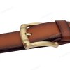 [120cm][Tặng đục] Dây nịt nam da bò cháy biên DHM-526 | Mặt khoá kim mạ vàng đồng thời trang | Bảo hành 12 tháng