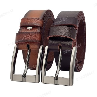 [120cm][Tặng đục] Thắt lưng nam da bò chấy biên DHM-529 | Mặt khoá kim vuông khắc laze thời trang | Bảo hành 12 tháng