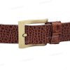 [130cm][Tặng đục] Thắt lưng da bò nam dập vân cá sấu DHM-532 | Khoá kim vuông mạ đồng thời trang | Bảo hành 12 tháng
