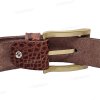 [130cm][Tặng đục] Thắt lưng da bò nam dập vân cá sấu DHM-532 | Khoá kim vuông mạ đồng thời trang | Bảo hành 12 tháng