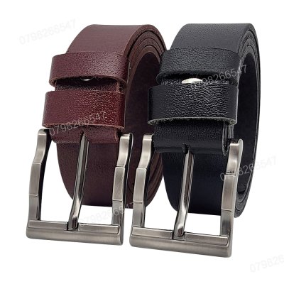 [130cm][Tặng đục] Dây lưng da bò nguyên tấm DHM-539 | Khoá kim 3 khúc xám tro nam tính | Bảo hành 12 tháng