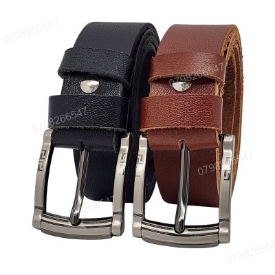 [130cm][Tặng đục] Dây lưng da bò nguyên tấm DHM-559 | Mặt khoá kim kiểu lượn sóng nam tính | Bảo hành 12 tháng