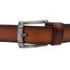 [120cm][Tặng đục] Dây nịt nam da bò cháy biên DHM-564 | Mặt khoá kim màu xám thời thượng | Bảo hành 12 tháng