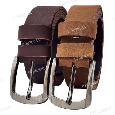 [130cm][Tặng đục] Thắt lưng da bò sáp DHM-593 | Đầu khoá kim laze kiểu bo tròn nam tính | Bảo hành 12 tháng
