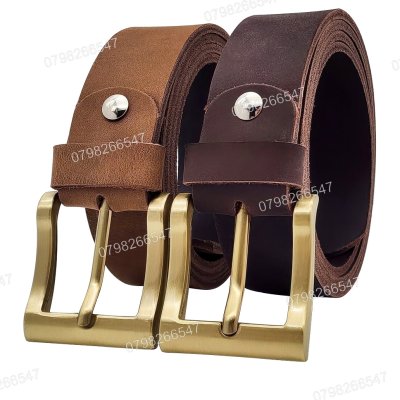 [130cm][Tặng đục] Thắt lưng nam da bò sáp DHM-594 | Mặt khoá kim mạ đồng vuông sang trọng | Bảo hành 12 tháng