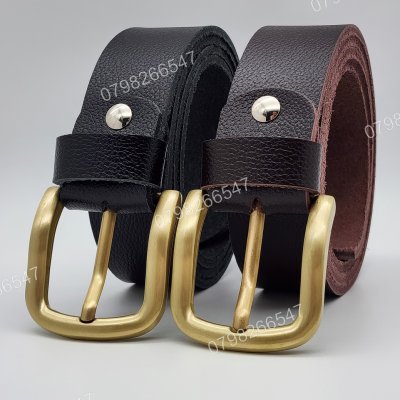 [130cm][Tặng đục] Thắt lưng da bò hạt DHM-607 | Đầu khoá kim mạ đồng bo tròn thanh lịch | Bảo hành 12 tháng