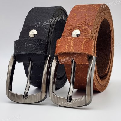 [130cm][Tặng đục] Dây lưng da bò thô DHM-608 | Mặt khoá kim laze bo tròn ấn tượng | Bảo hành 12 tháng