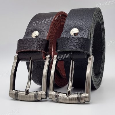[130cm][Tặng đục] Dây nịt da bò hạt DHM-609 | Mặt khoá kim laze 2 hoạ tiết thời trang | Bảo hành 12 tháng