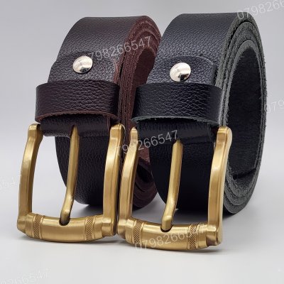 [130cm][Tặng đục] Thắt lưng nam da bò hạt DHM-619 | Khoá kim mạ đồng sang trọng | Bảo hành 12 tháng
