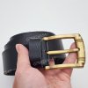 [130cm][Tặng đục] Thắt lưng nam da bò hạt DHM-619 | Khoá kim mạ đồng sang trọng | Bảo hành 12 tháng