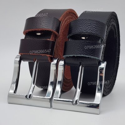 [130cm][Tặng đục] Dây lưng da bò hạt DHM-627 | Đầu khóa kim màu trắng kiểu vuông nam tính | Bảo hành 12 tháng